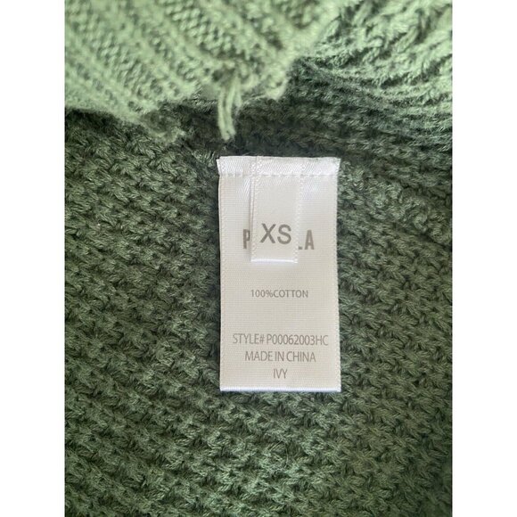 Pistola Olga Distressed Olive Green Crewneck Waffle Knit Sweater Size X-Small XS - Picture 9 of 13